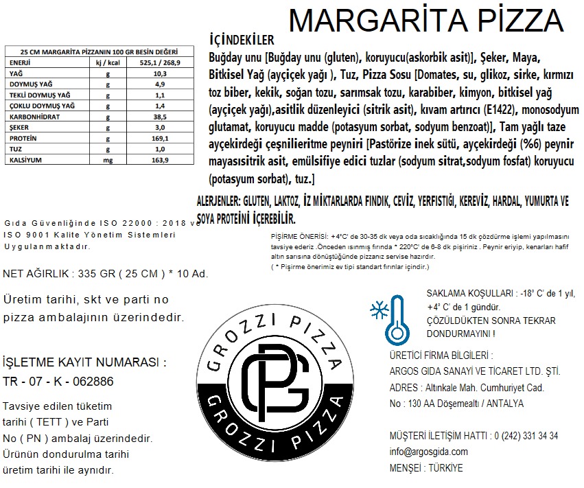 Margarita Pizza detay görseli