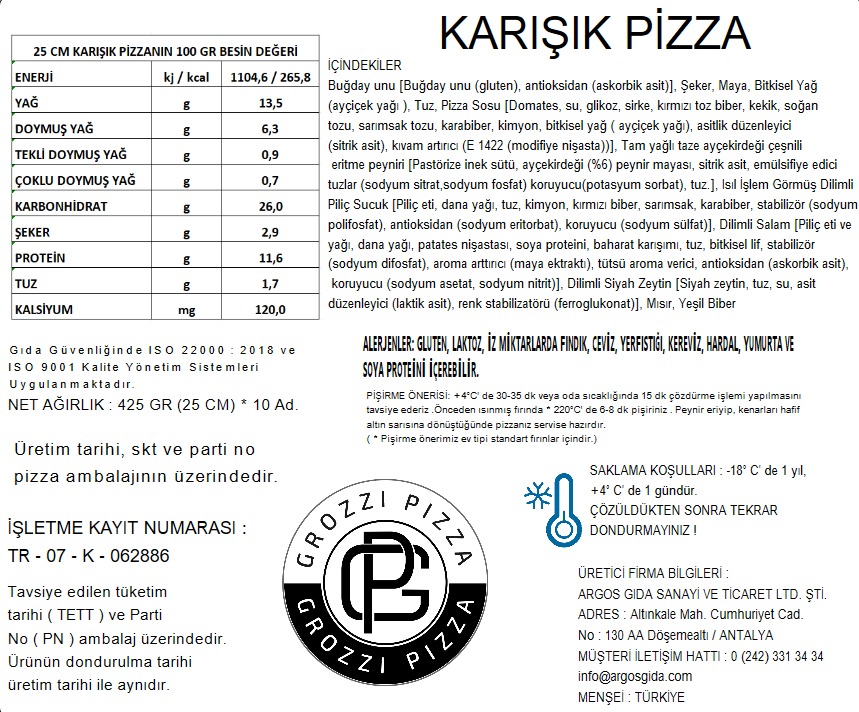 Karışık Pizza ( Mix Pizza ) detay görseli